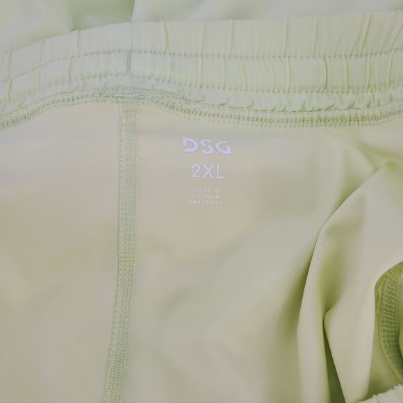 DSG Womens 2XL Mid Rise 2in1 With Fitted Bike Short 6in Inseam Lo Vis Yellow New - Picture 4 of 9